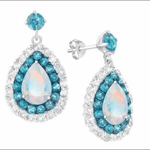 Drops of Splendor Opal & Topaz Earrings